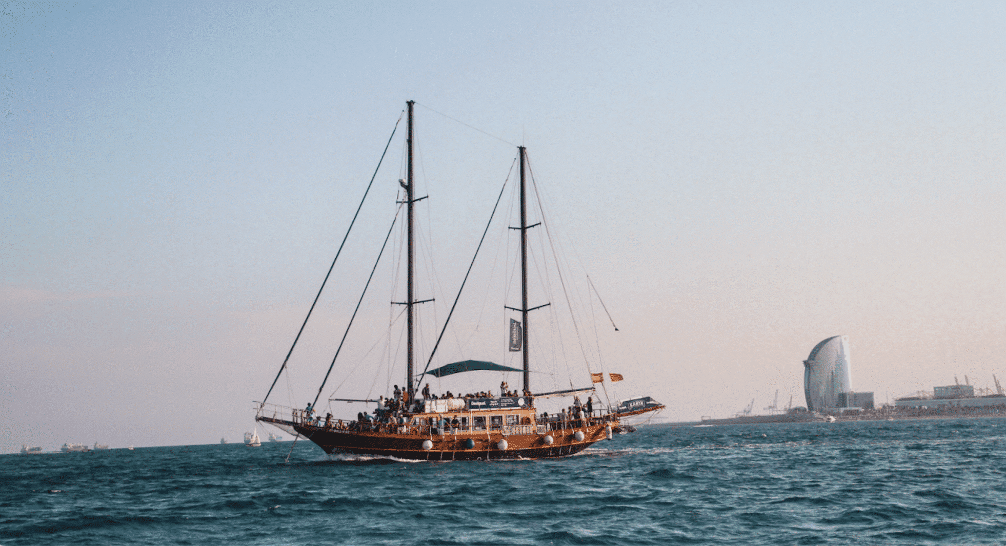 Wooden boat in barcelona